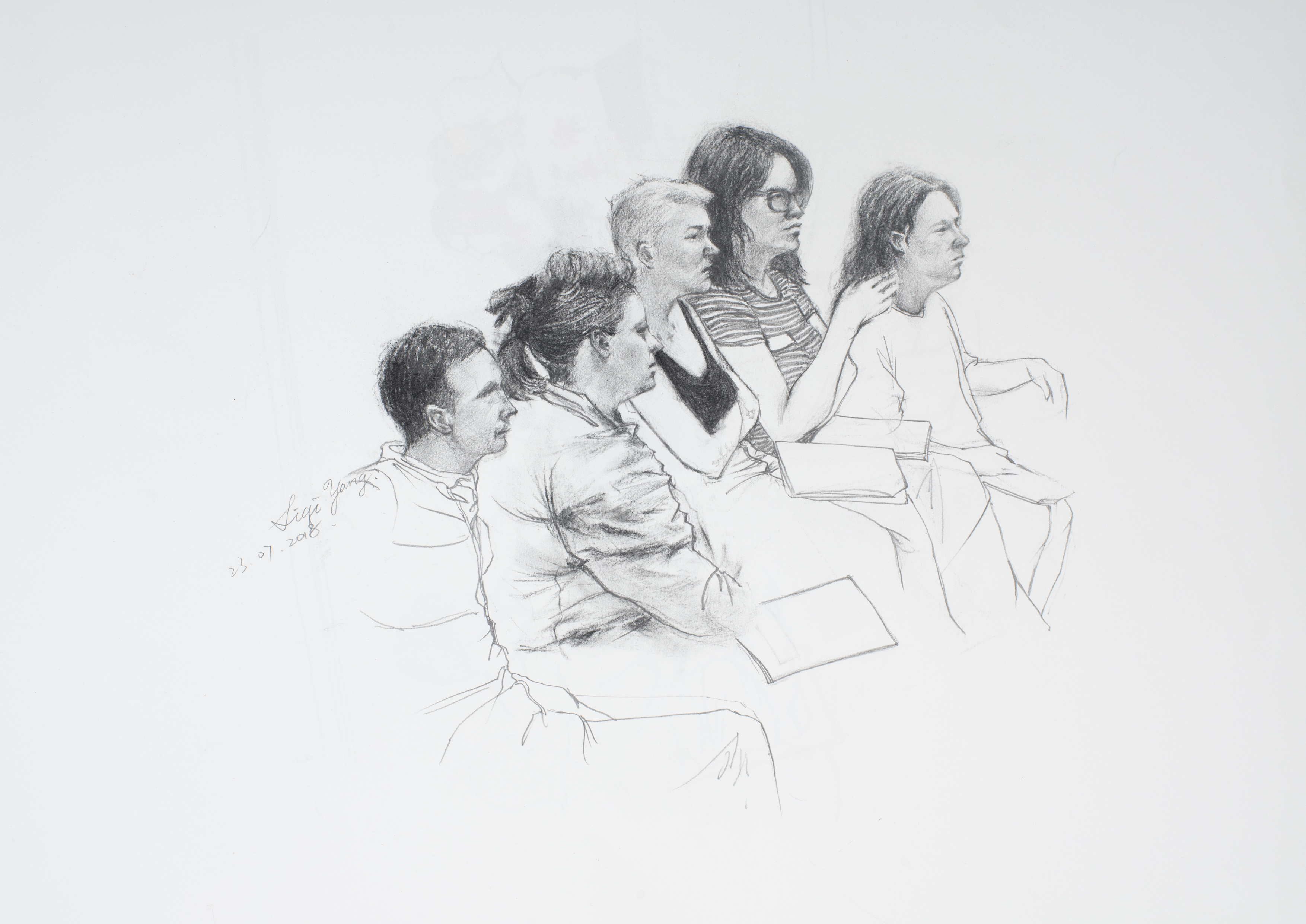 Drawing of people's heads
