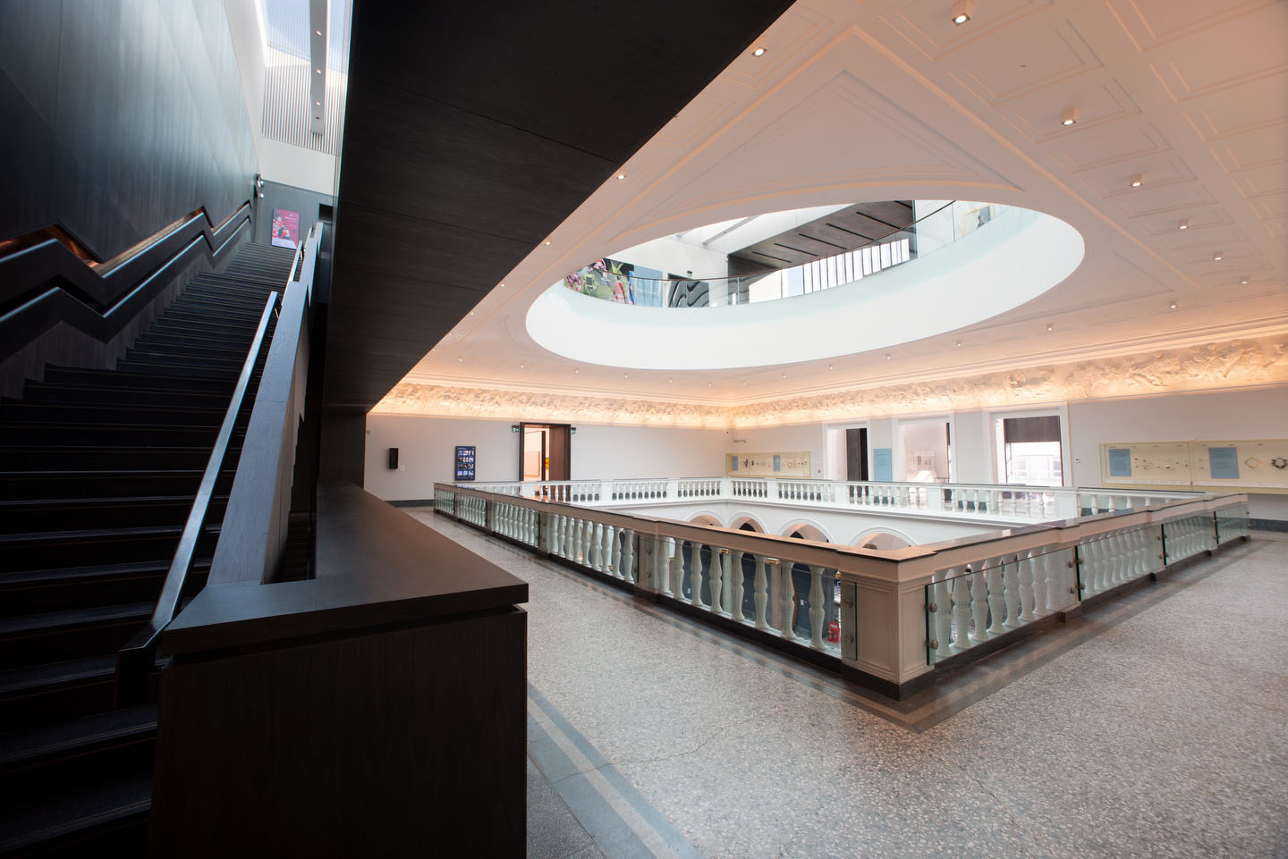 Gallery view of stairs, landing and floors