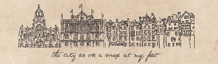 Illustration of Edinburgh with a quote from Anne Lister