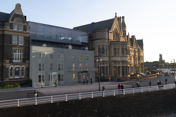 Artist's impression of public entrance Aberystwyth's Old College