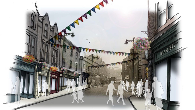 Artists impression of the regenerated town centre