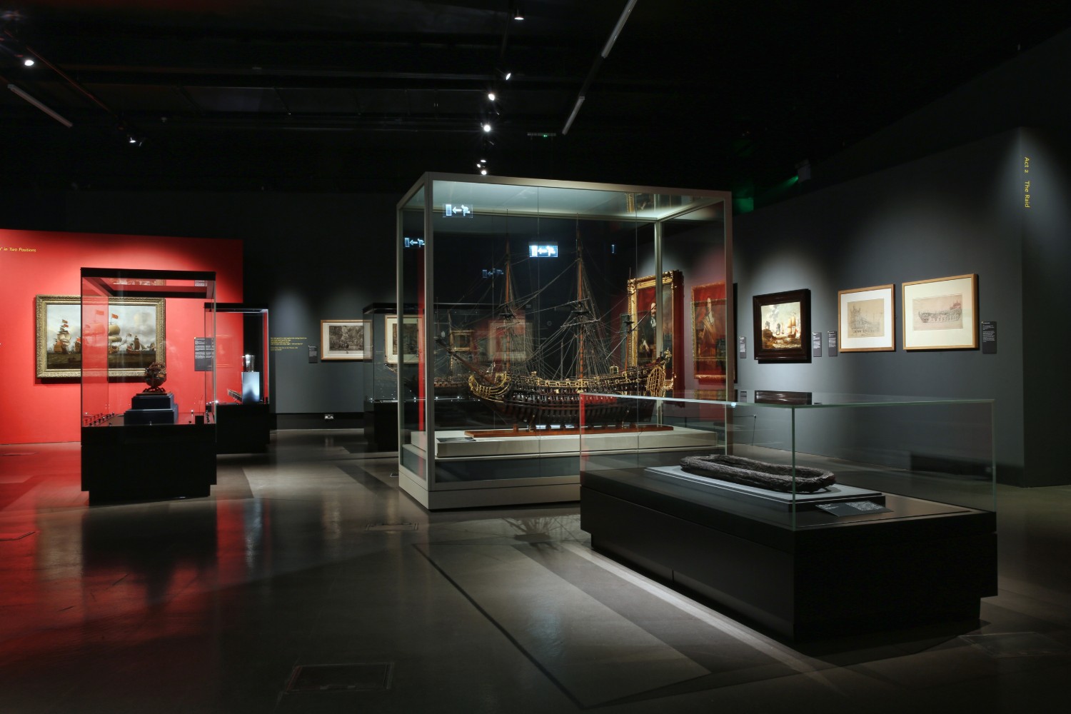 Dark museum interior