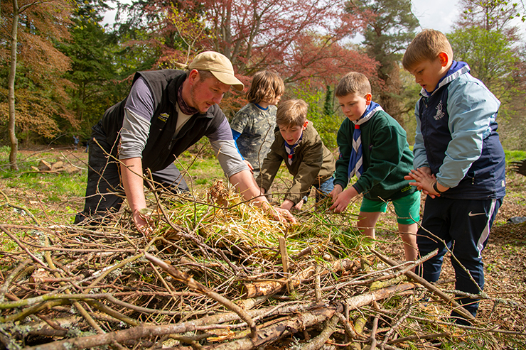 Cub Scouts helping out with the Golden Eagles project