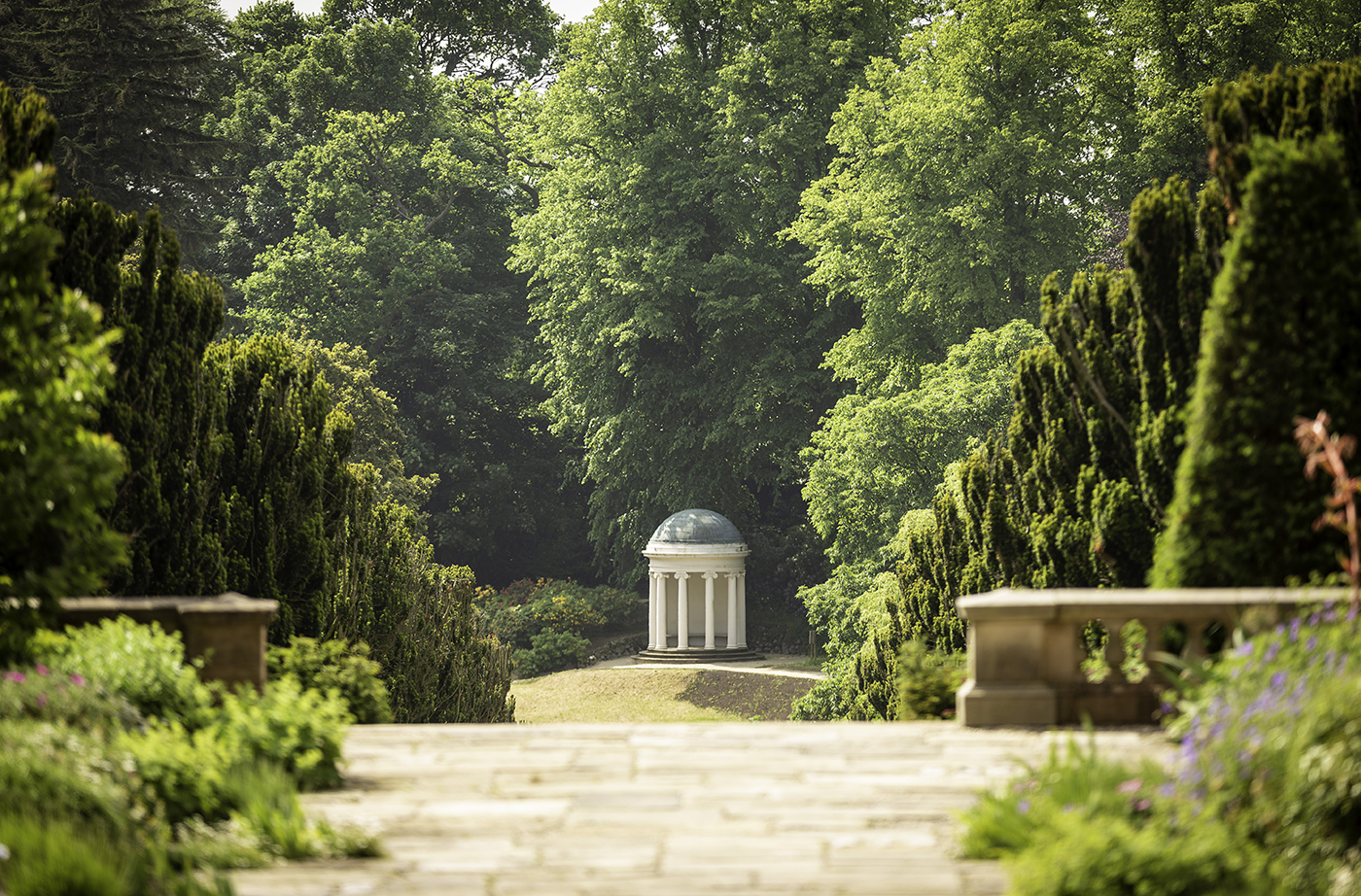 A temple in a garden