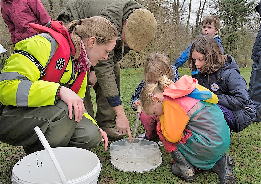 Junior rangers investigating wildlife