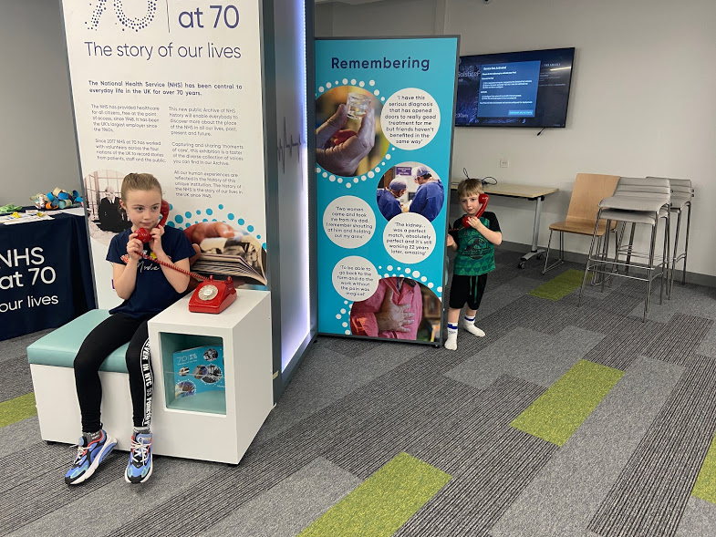 Children at an exhibition