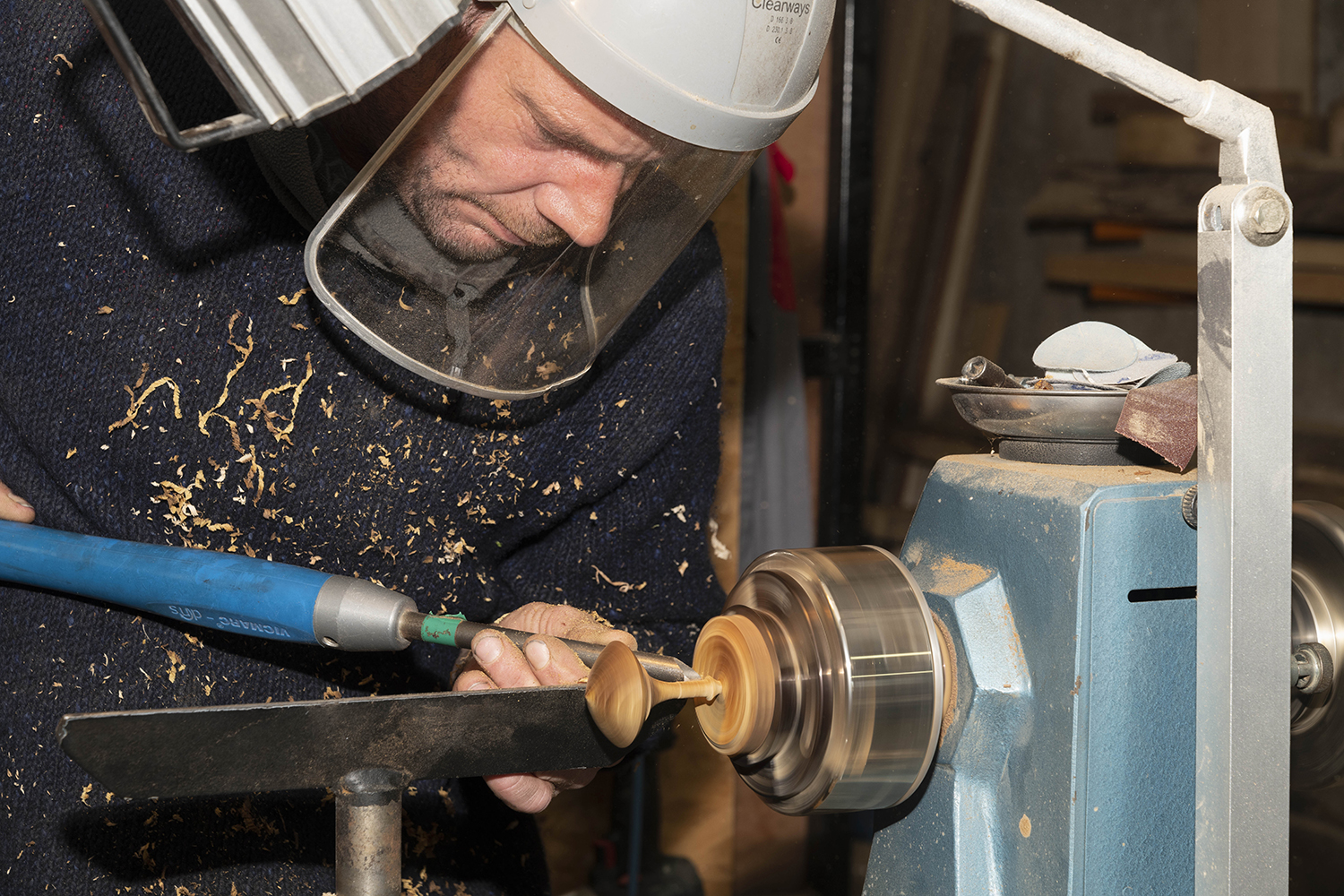 Craftsman working with machinery