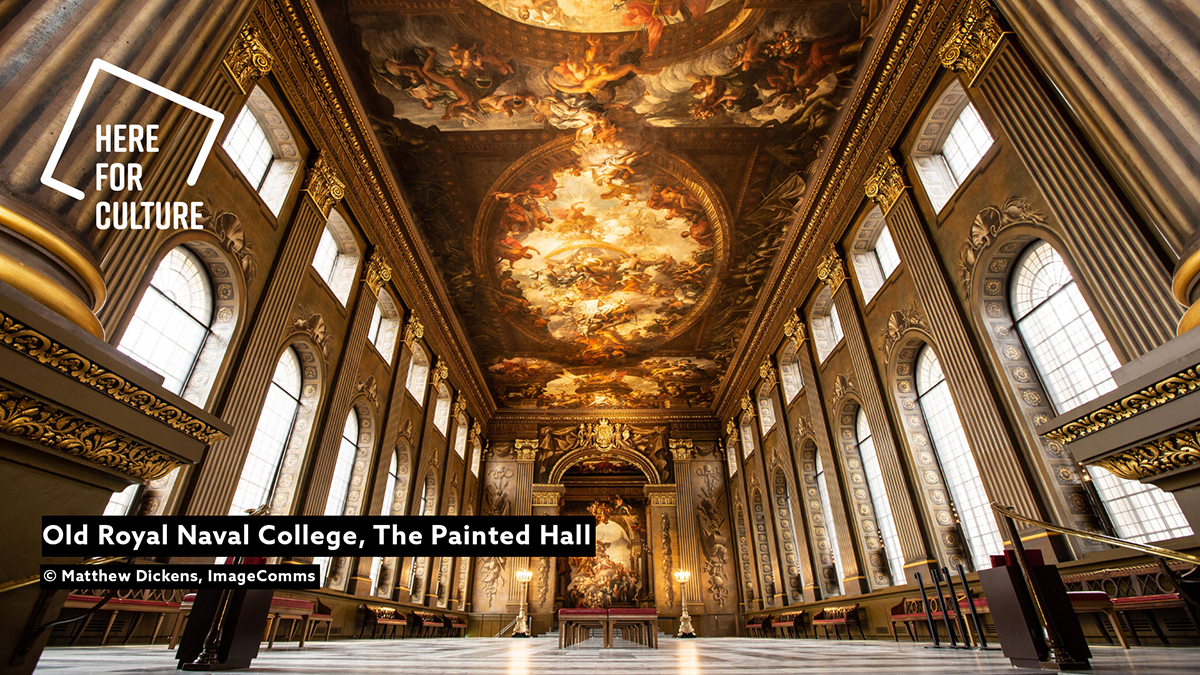 Inside The Painted Hall of The Old Royal Navy College, Greenwich 
