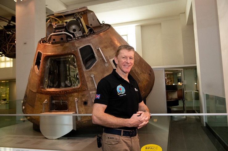 Tim Peake stands outside Apollo 10