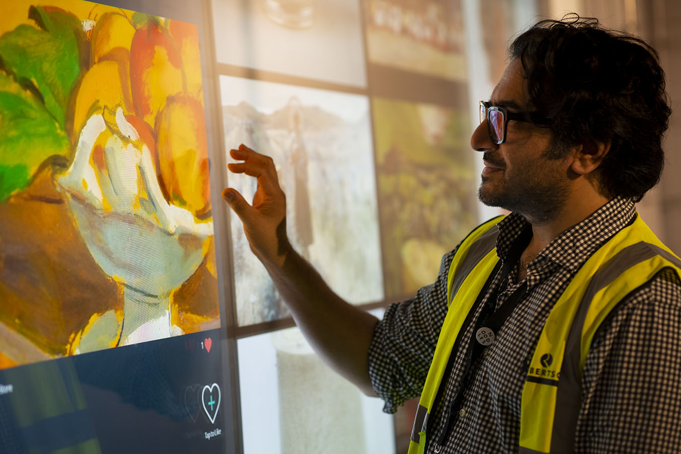 Man using digital screen