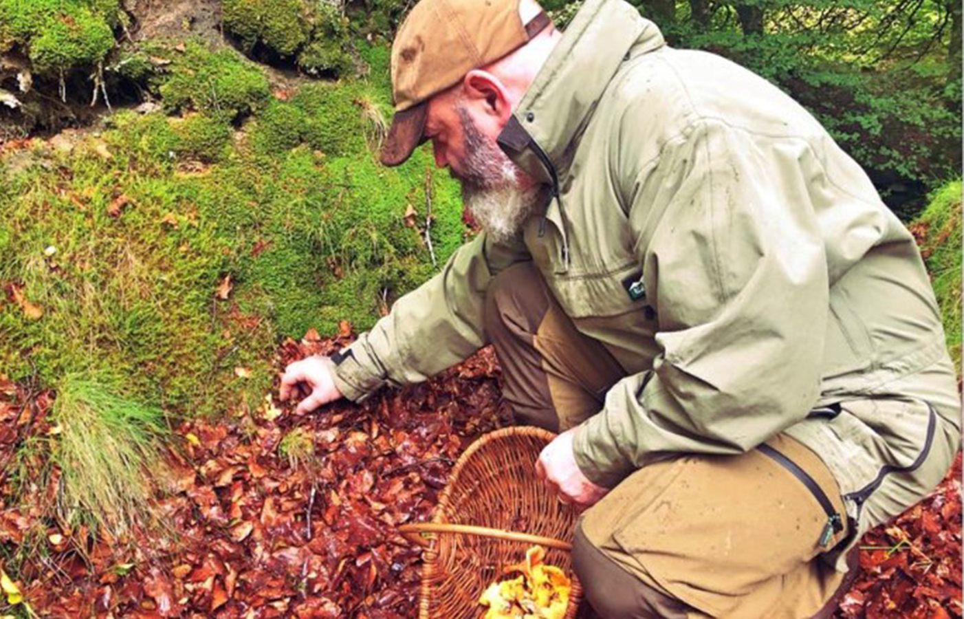 A man foraging