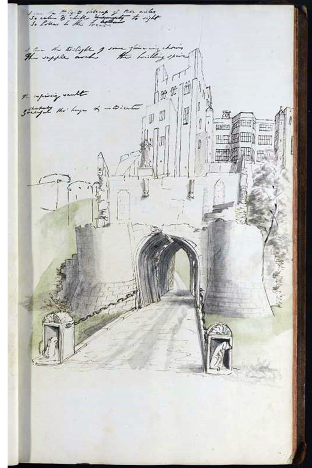 Sketch of Corfe Castle