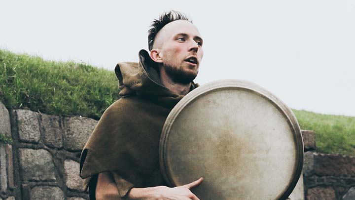 Man with traditional drum