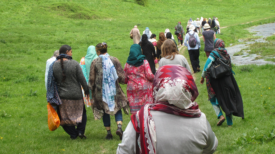 Women walking in the countryside