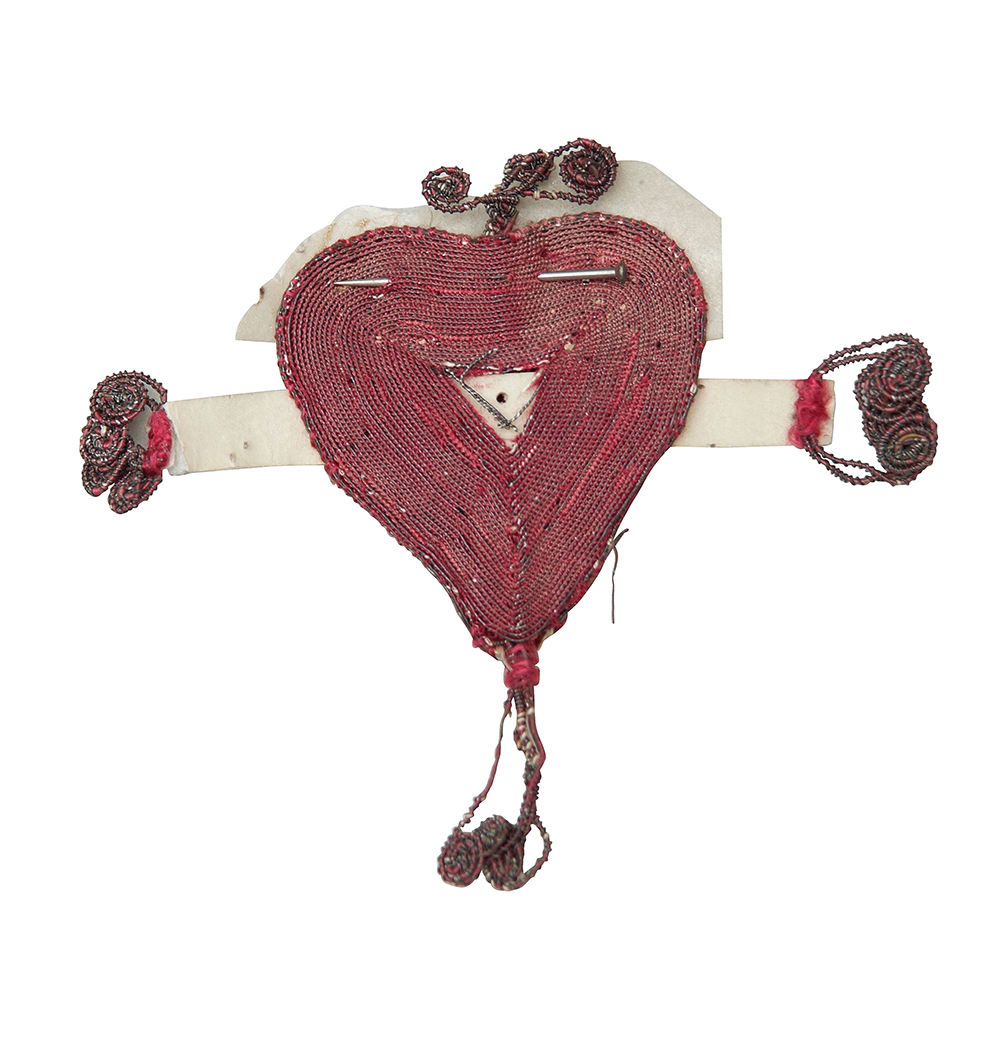 A textile heart token at The Foundling Museum