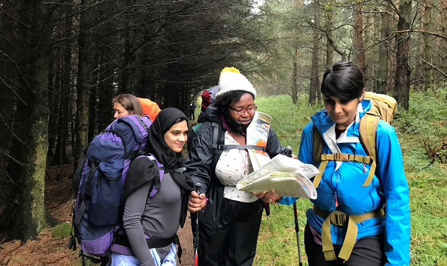 Women map reading