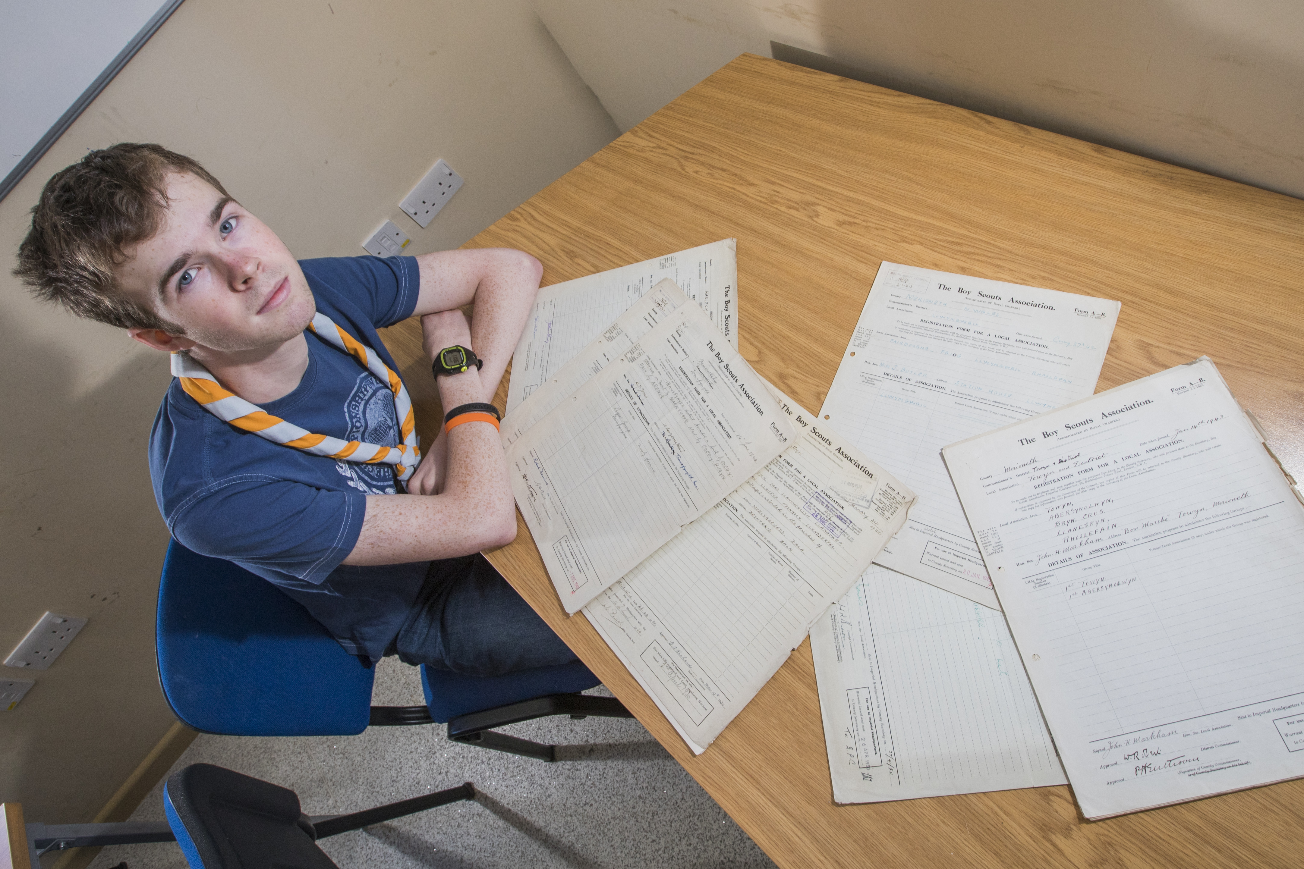 Morgan gets stuck into the archives Morgan Taylor with archive papers