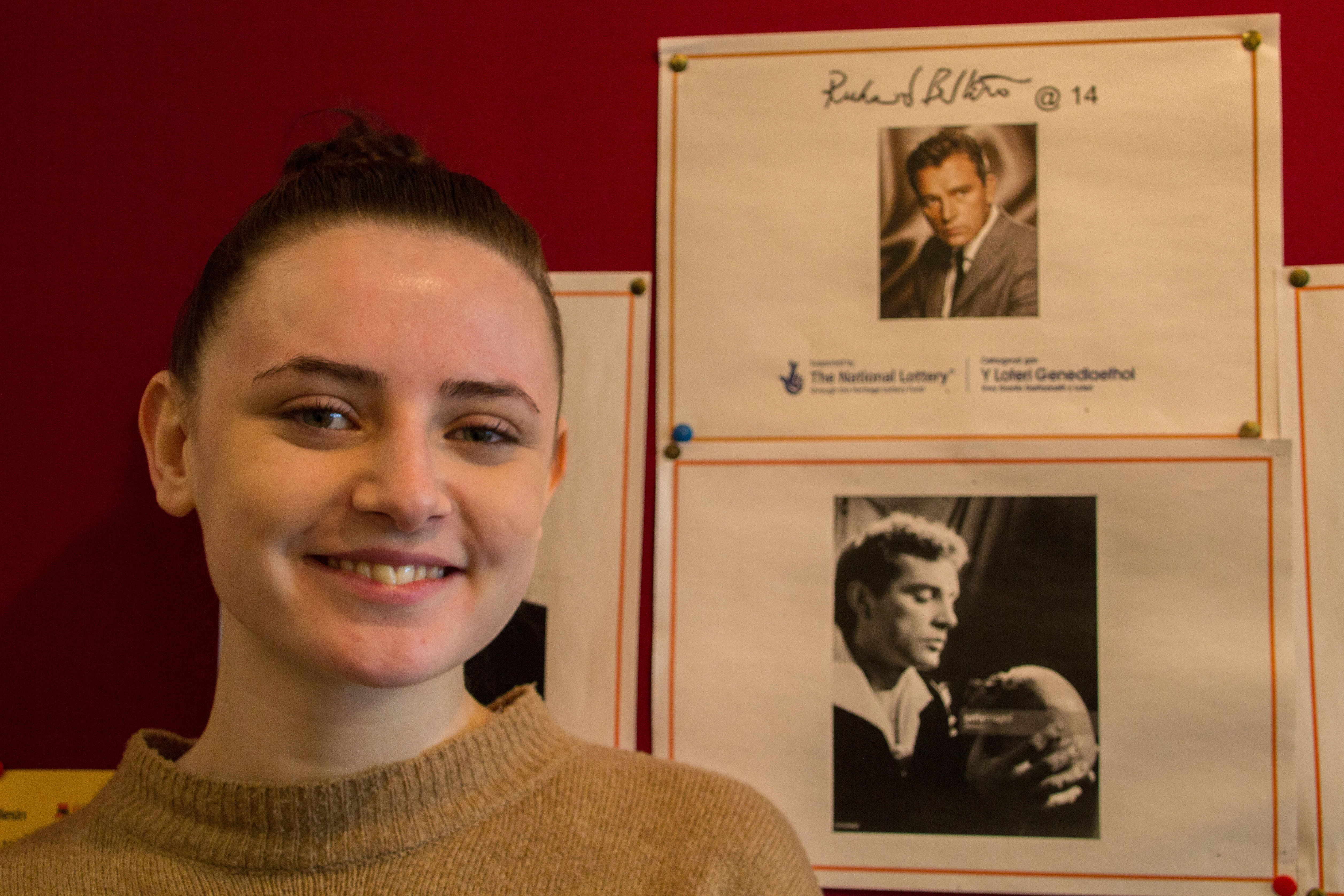 Changing lives: instilling confidence in Port Talbot teens Sophie in front of the students' display