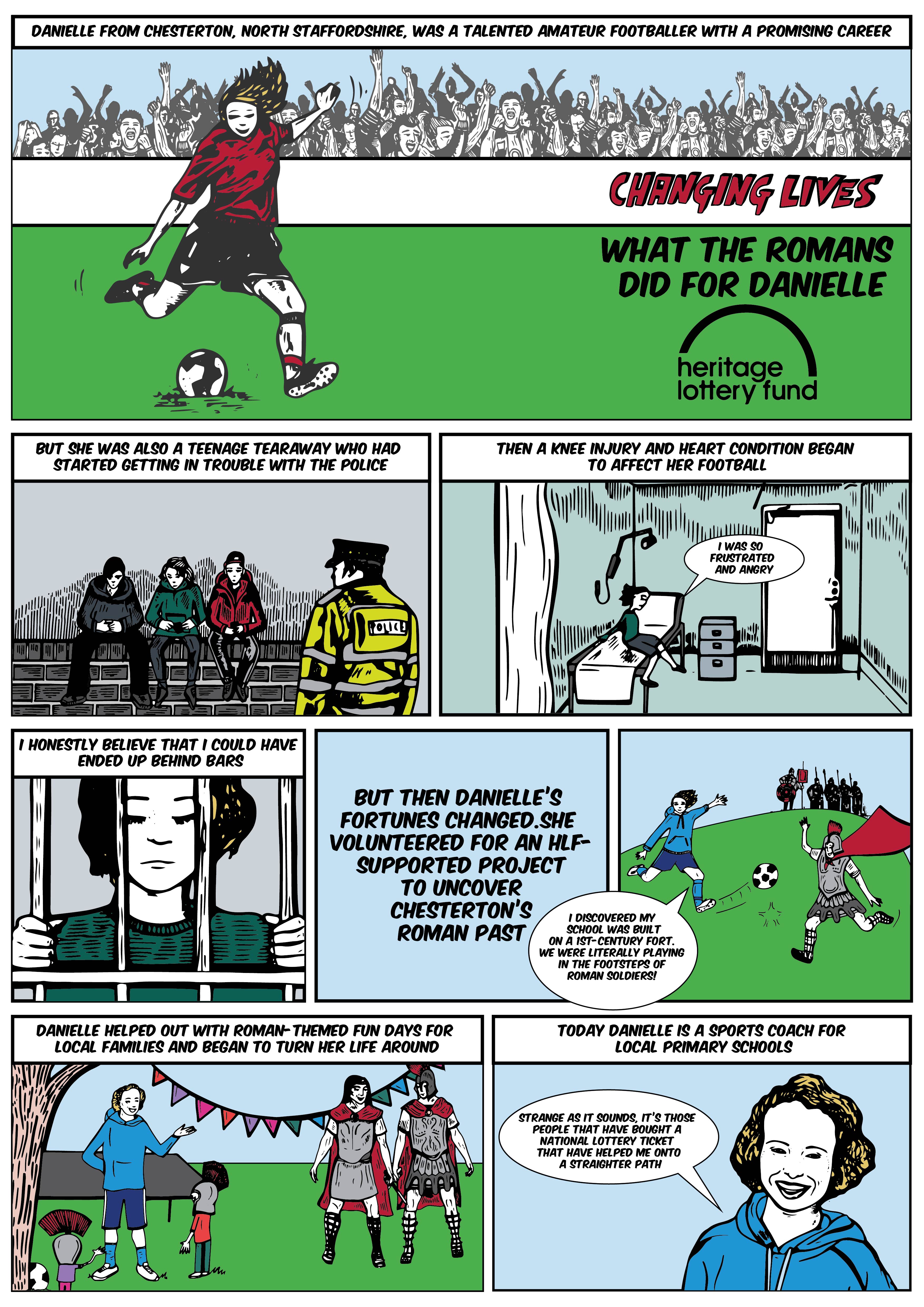 Comic strip detailing Danielle's story Comic strip detailing Danielle's story