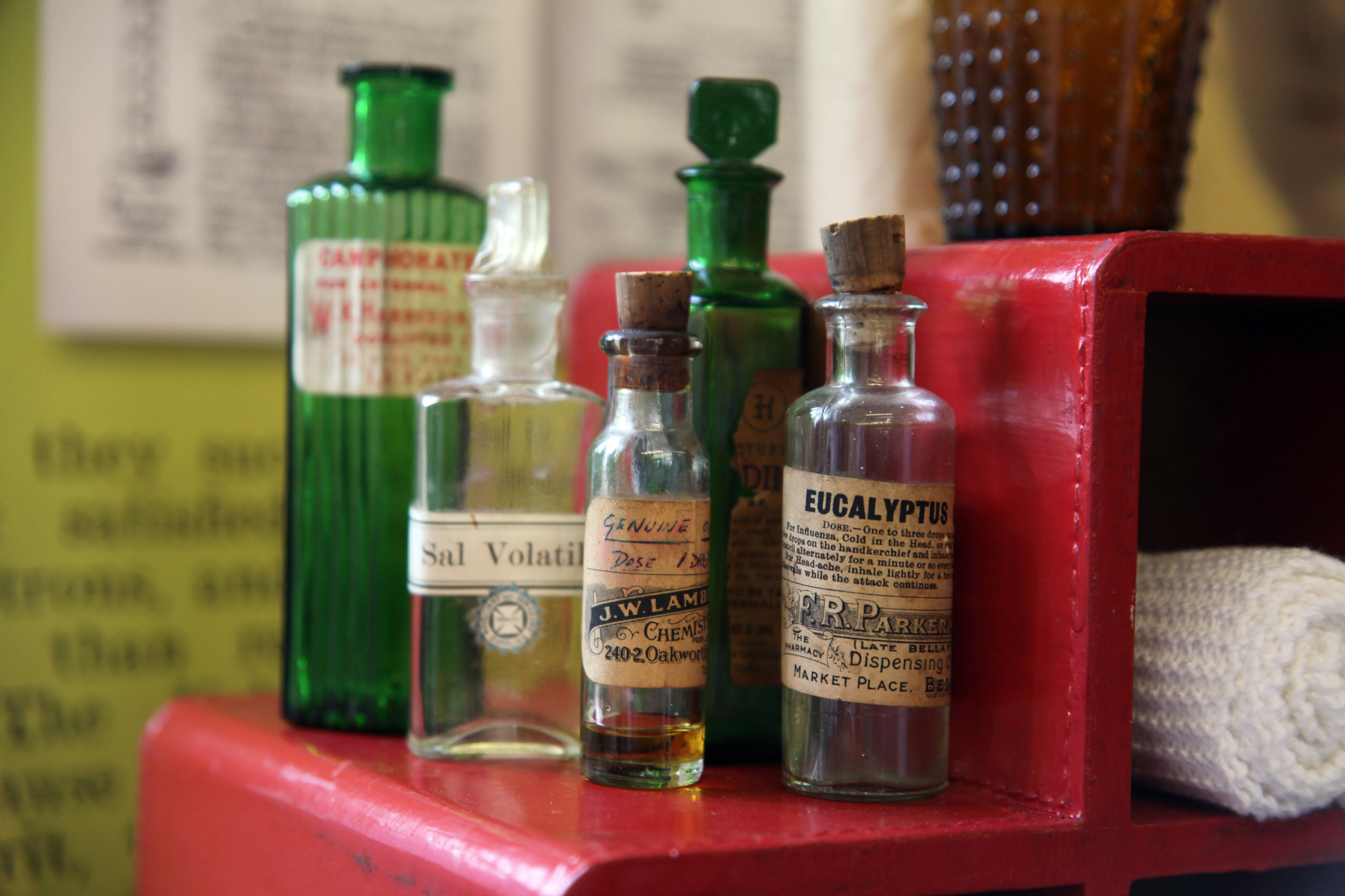 Glass medicine bottles from the Heritage Day Exhibition in Northallerton in March 2016 Glass medicine bottles from the Heritage Day Exhibition in Northallerton in March 2016