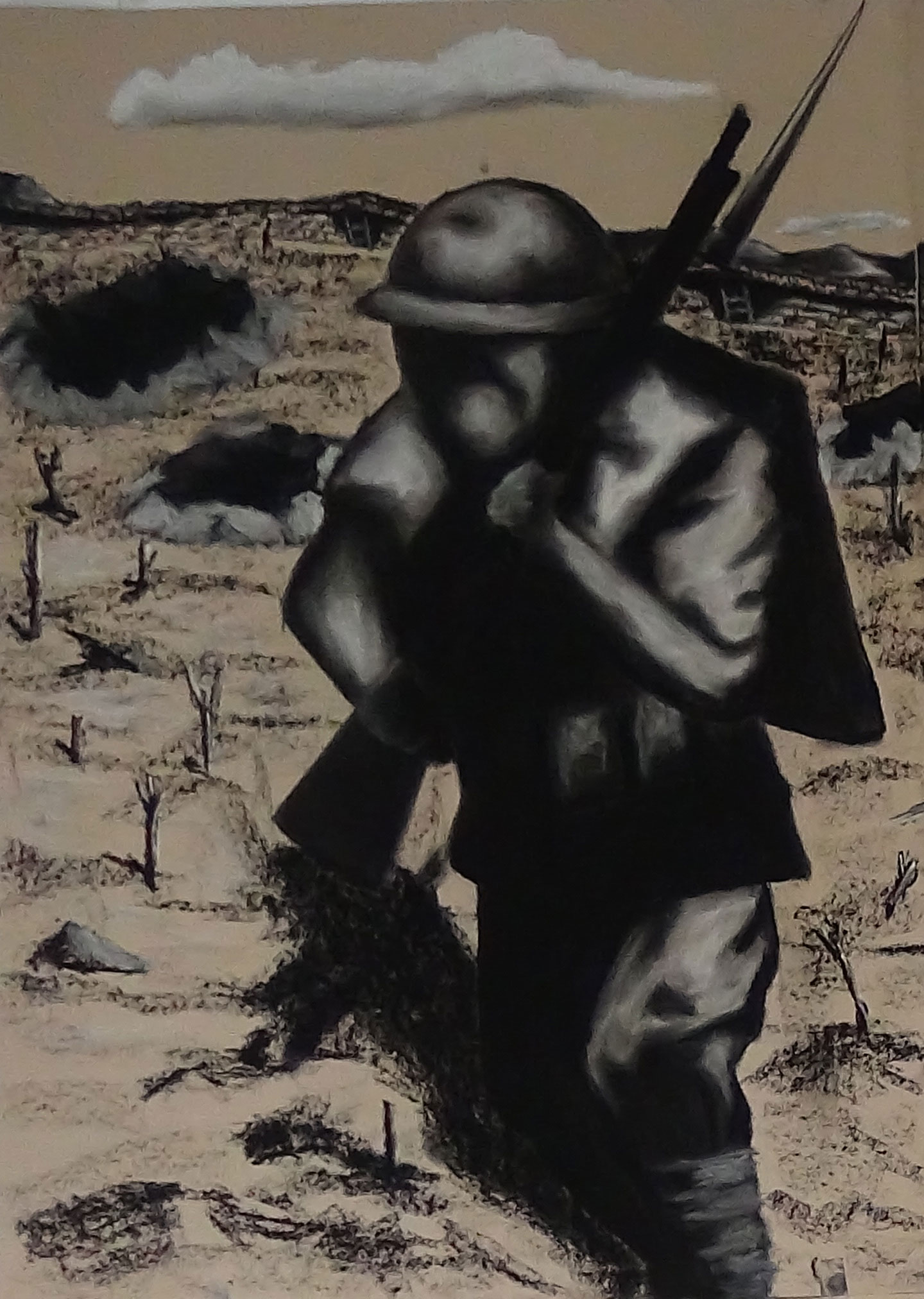 Charcoal drawing by Brothers Behind Bars participant, John G Charcoal drawing by Brothers Behind Bars participant, John G