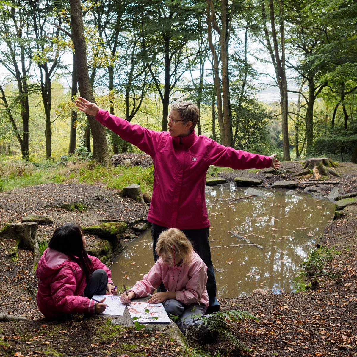 Pupils from St Thomas More Catholic Primary at Greno Woods in Sheffield Pupils from St Thomas More Catholic Primary at Greno Woods in Sheffield