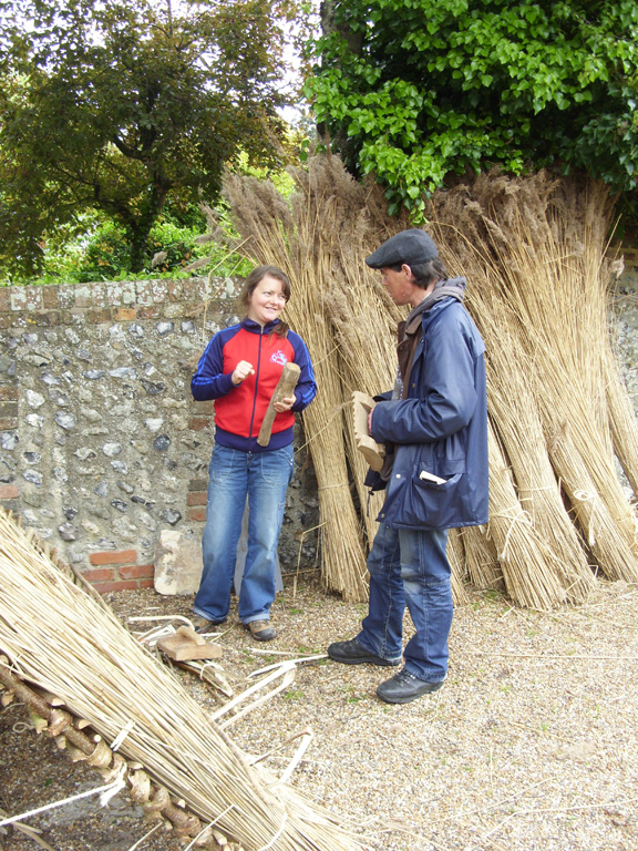 Heritage skills taster day at Anne of Cleves House Two participants at a heritage skills taster day