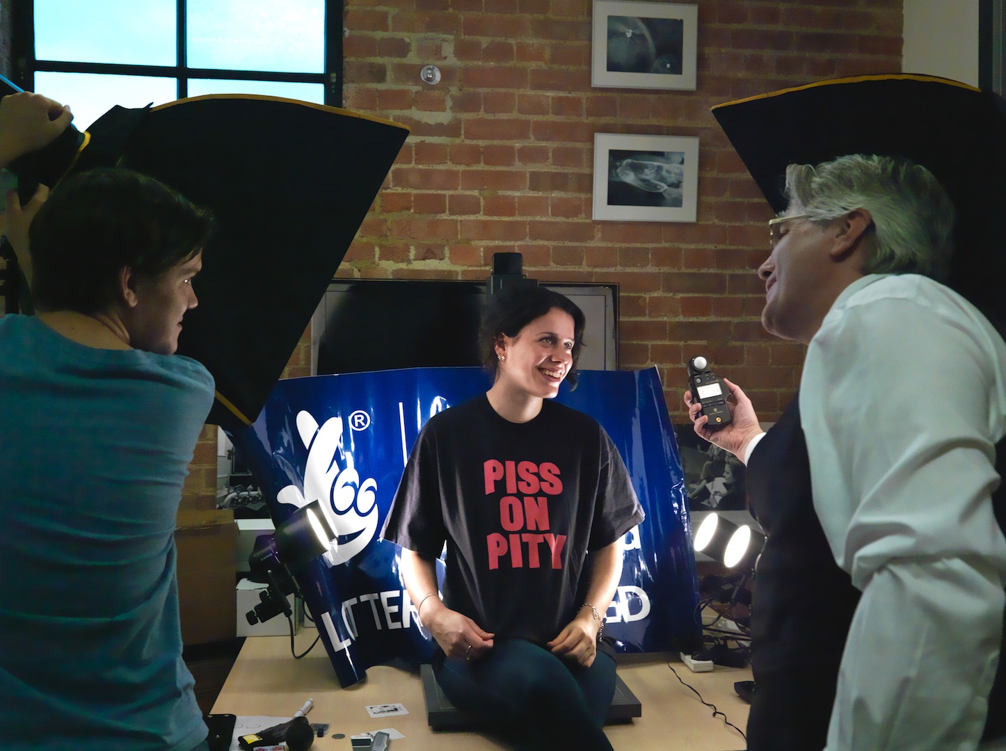 The infamous ‘Piss on Pity’ t-shirt worn by disabled activists in the 1980s