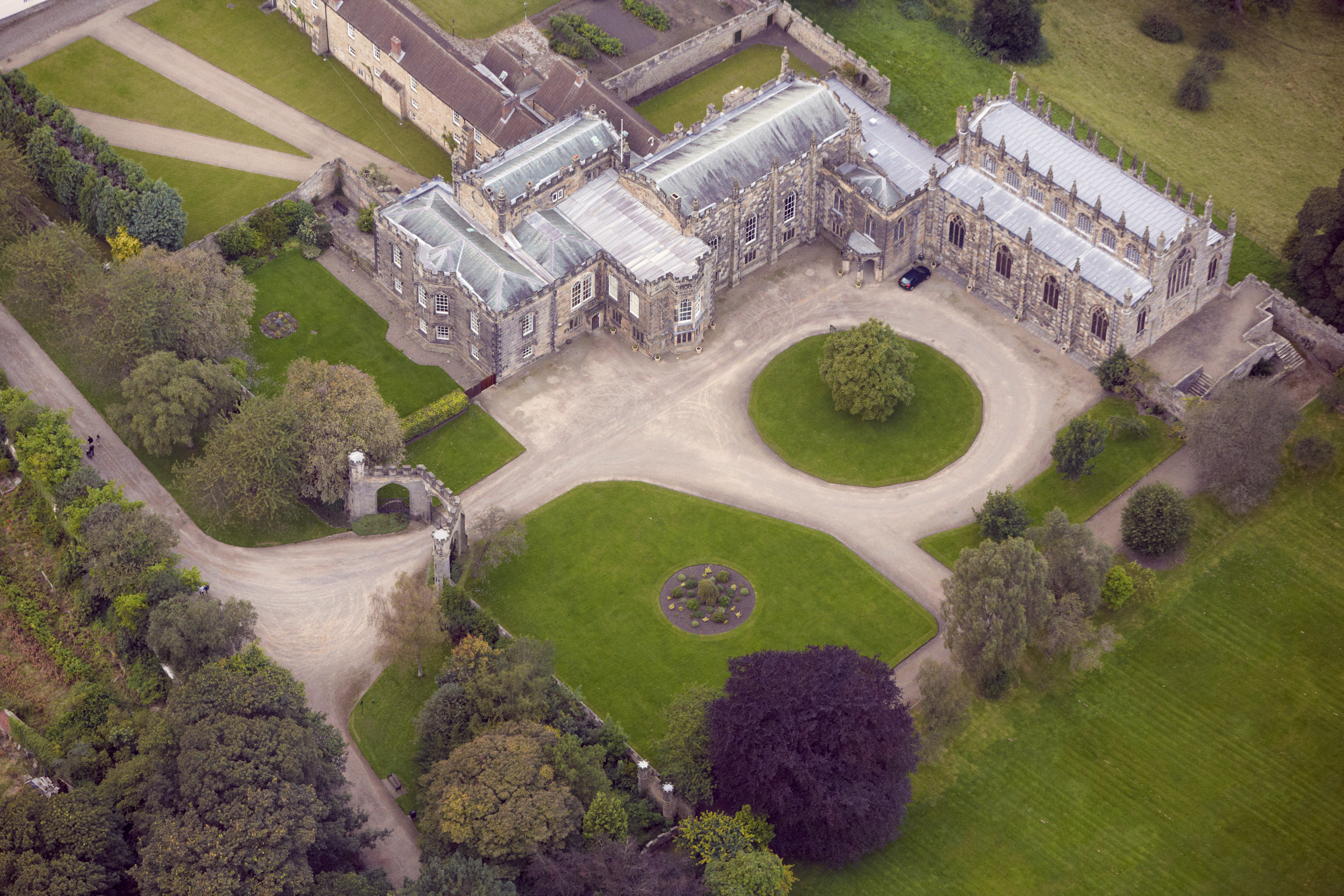 Aerial view of Auckland Castle Aerial view of Auckland Castle