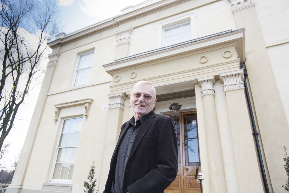 Nicholas outside Elizabeth Gaskell House Nicholas outside Elizabeth Gaskell House