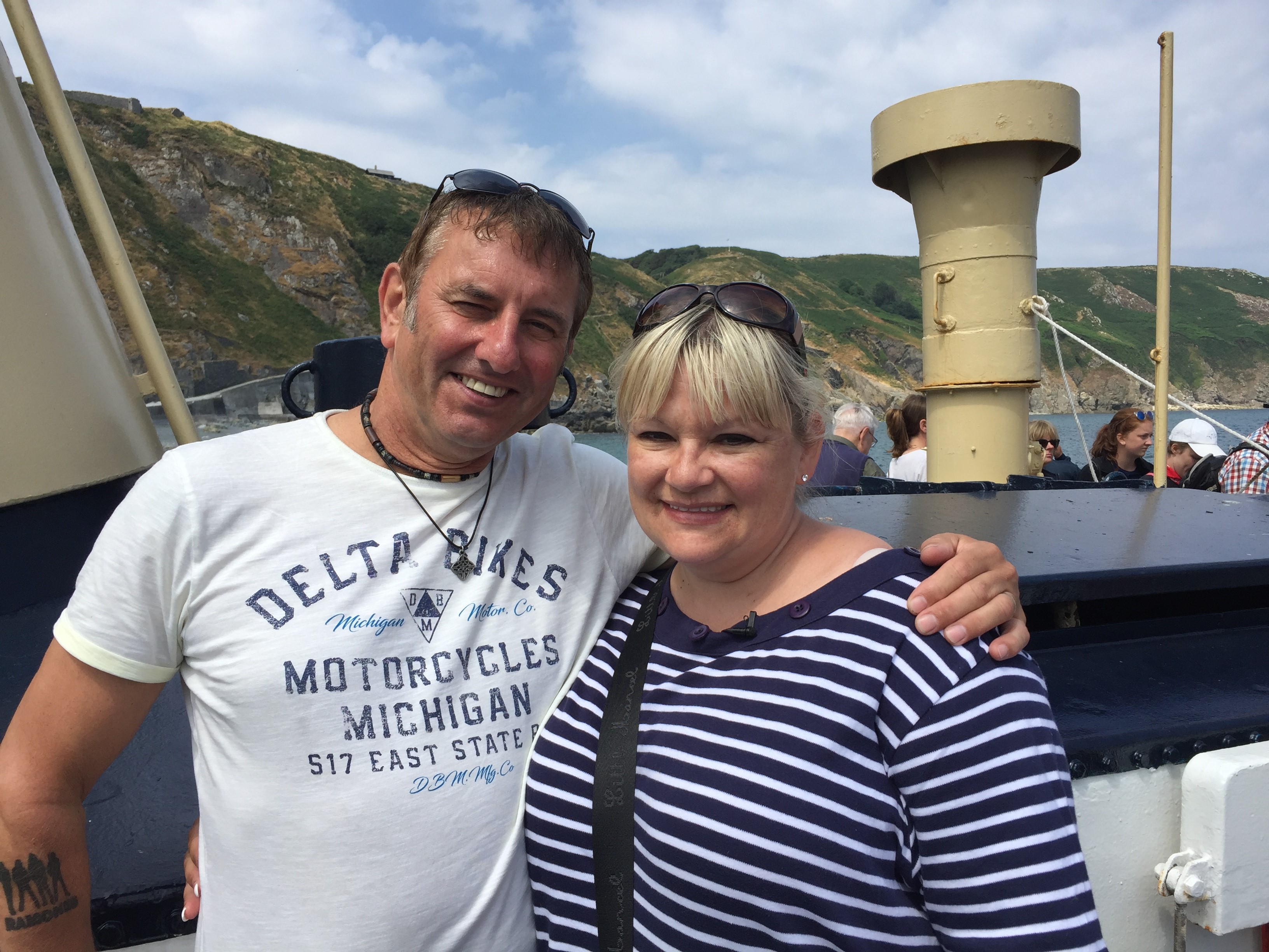 Changing lives: helping Rachel rediscover her island paradise Rachel and Andy on the boat