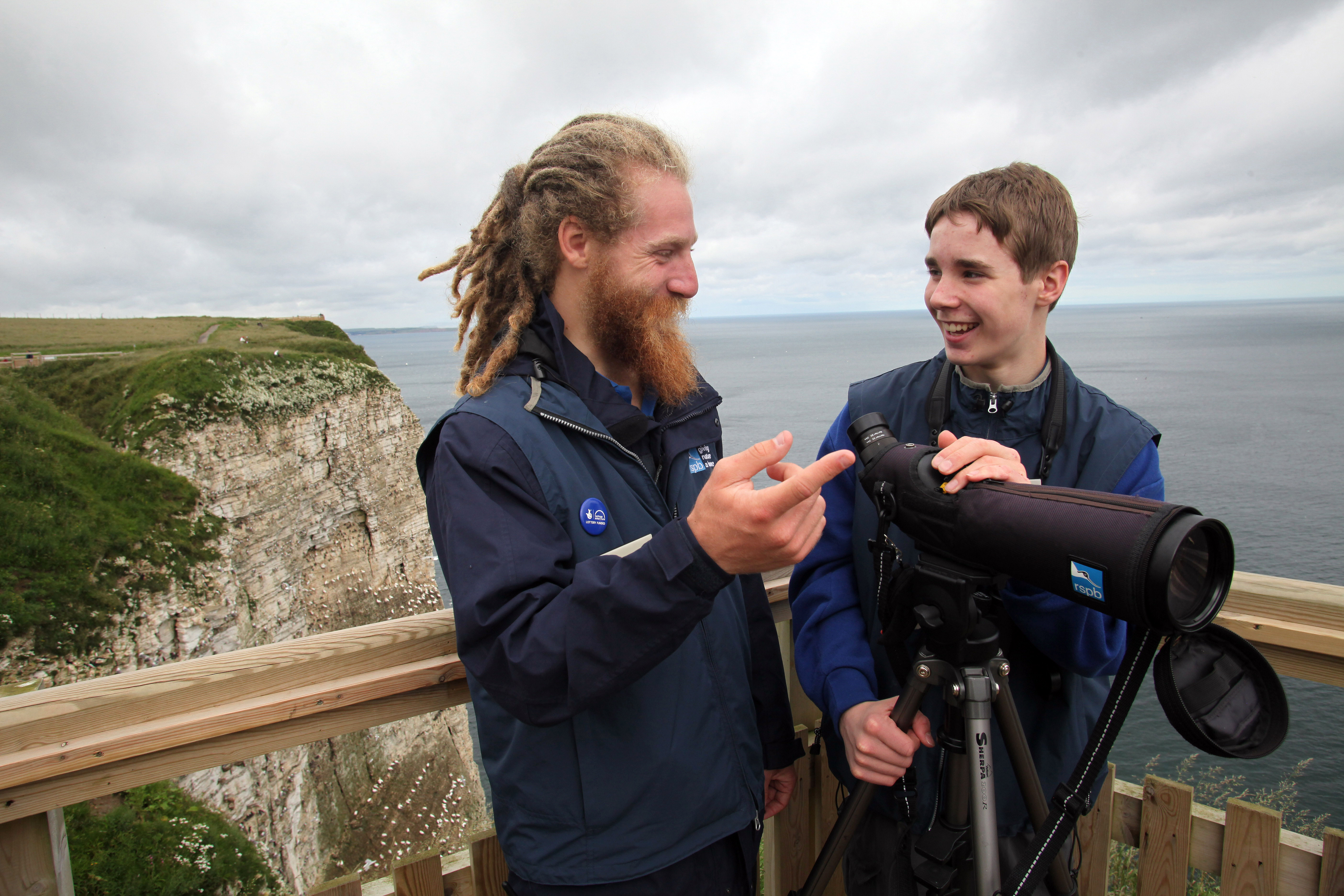 Leo and another Bempton Cliffs volunteer Leo and another Bempton Cliffs volunteer