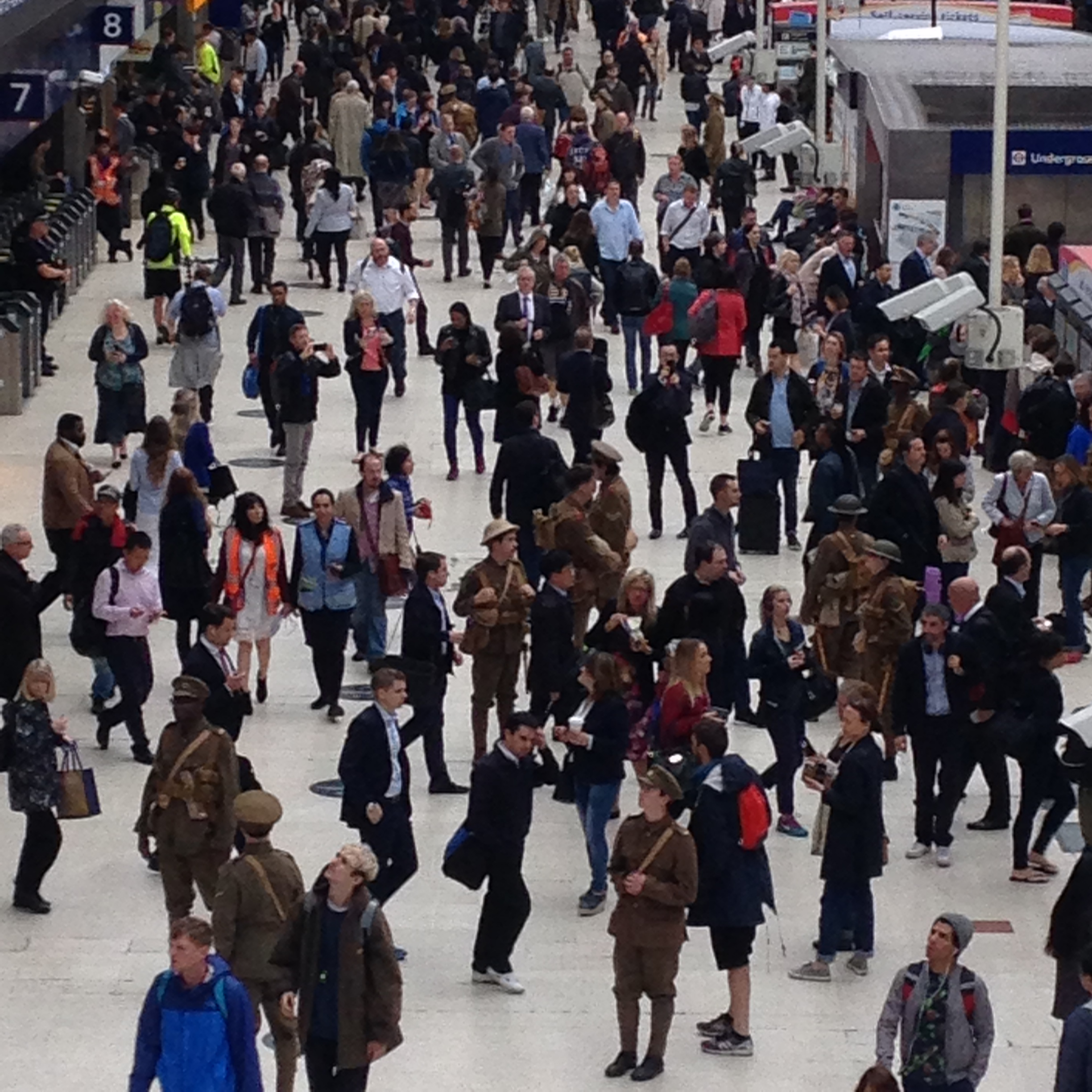 London station concourse filled with the volunteers London station concourse filled with the volunteers