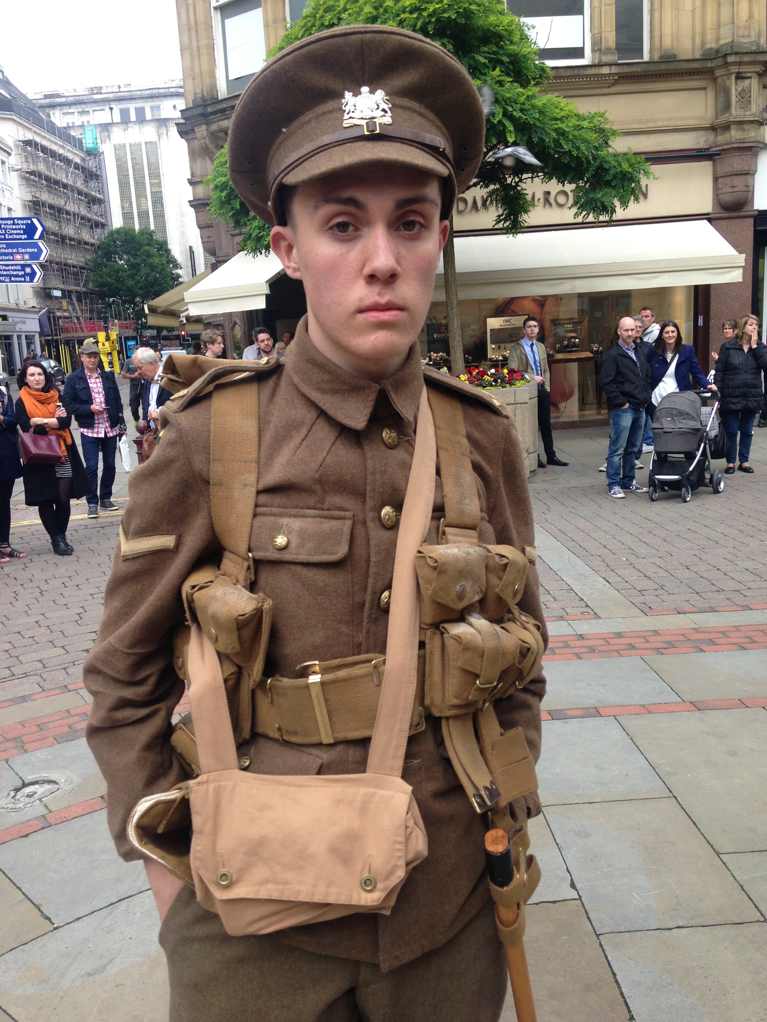 A volunteer as a First World War soldier A volunteer as a First World War soldier