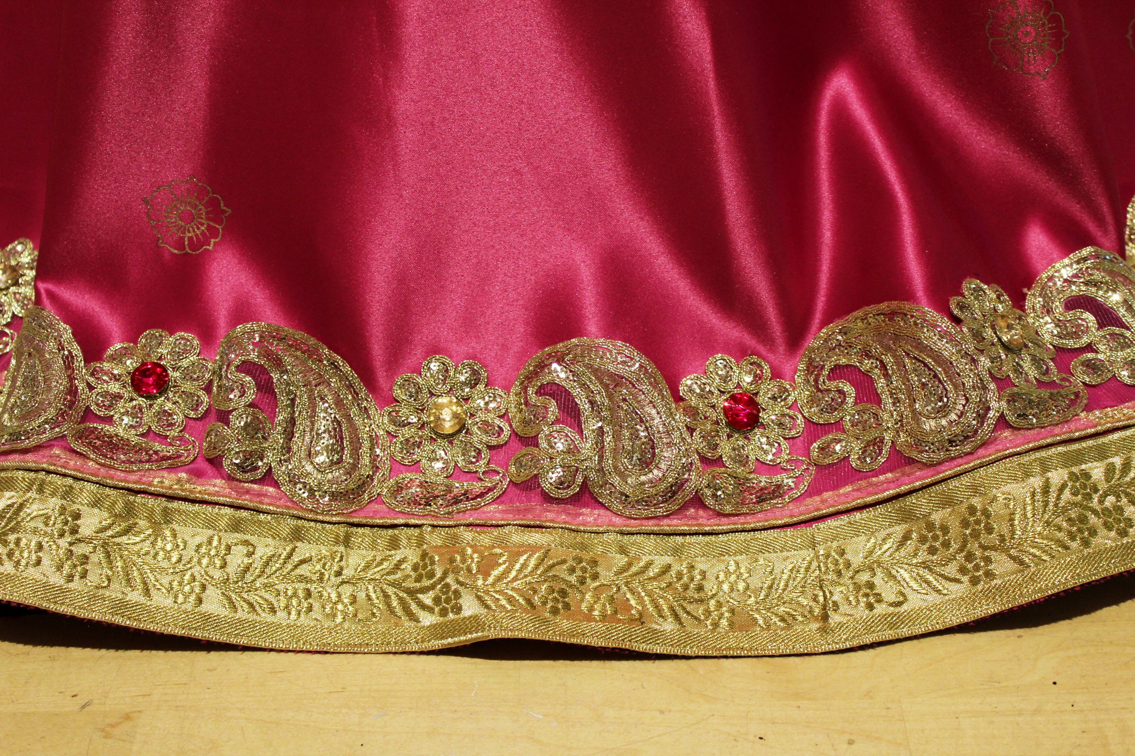 Hem detail on Sanna's wedding dress recreation Hem detail on Sanna's wedding dress recreation