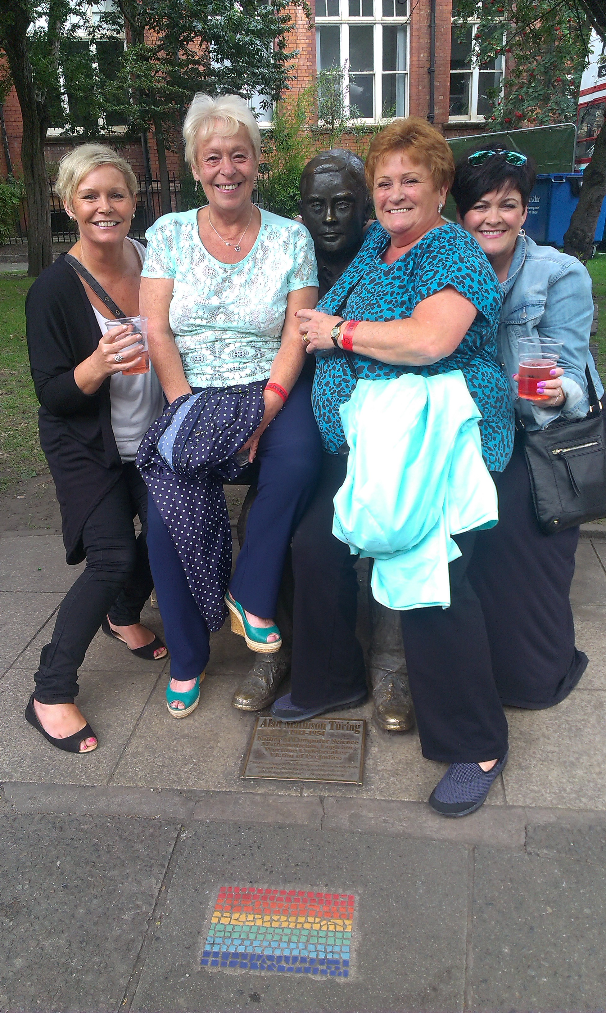 Celebrating LGBT History Month Visitors to the Alan Turing memorial in Manchester
