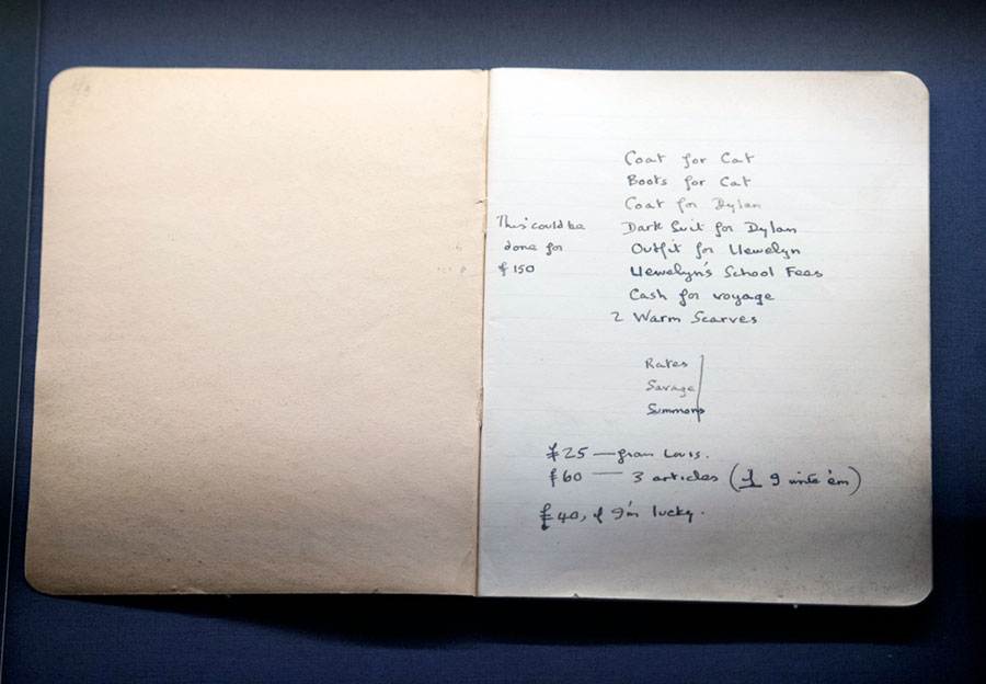 Poet Dylan Thomas's notebook Poet Dylan Thomas's notebook
