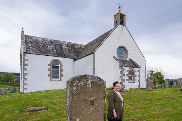 Victoria Ross outside Oxnam Church Victoria Ross outside Oxnam Church