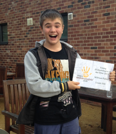 William was presented with his award in January at Middleton Park William was presented with his award in January at Middleton Park