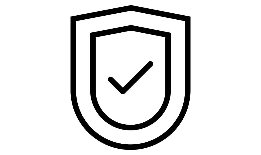 An icon of a shield with a tick on it