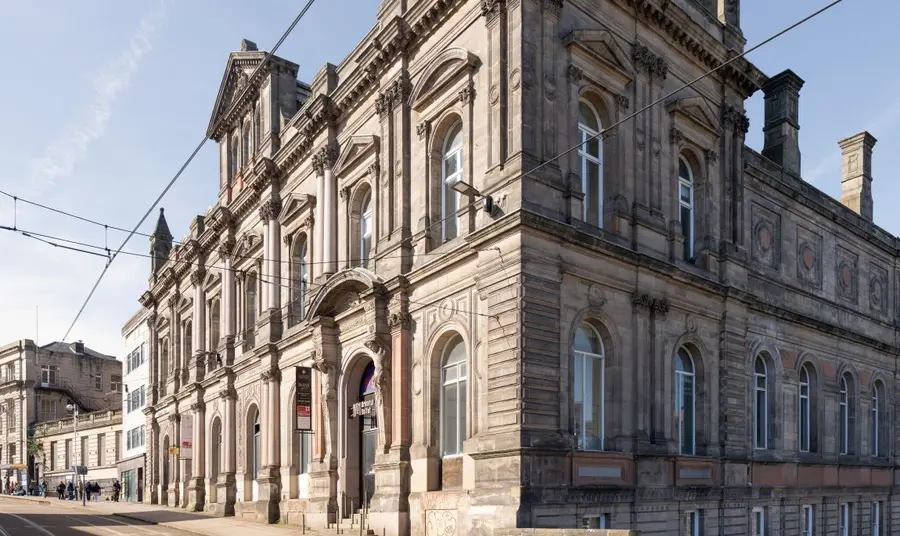 A view of the grand classical facade of Canada House, Sheffield.