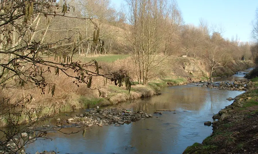 A river in a rural setting in Greater Manchester