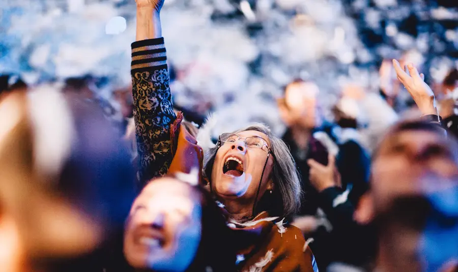 Woman cheering