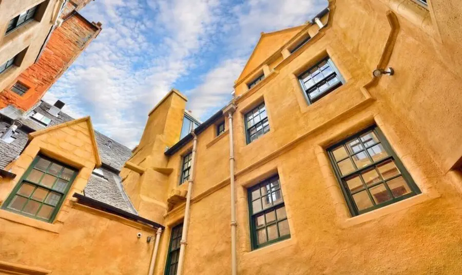 Restored 16th-century Riddle's Court opened by HRH Prince Charles, Duke of Rothesay Exterior of the Patrick Geddes Centre for Learning and Conservation in Edinburgh