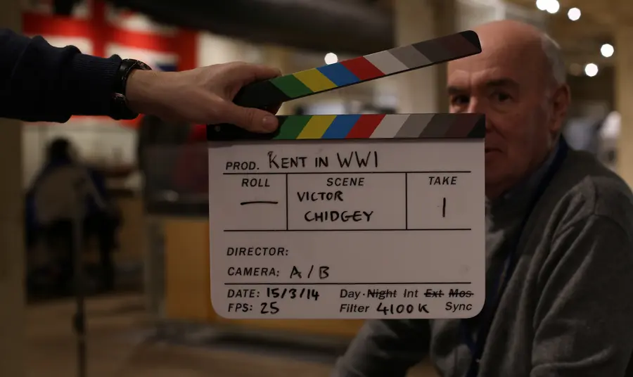 Man being interviewed for a filmed oral history