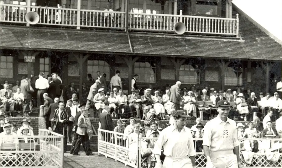 Leyton Cricket Pavilion to become food hub Archive photo of cricketers and crowds in front of the pavilion