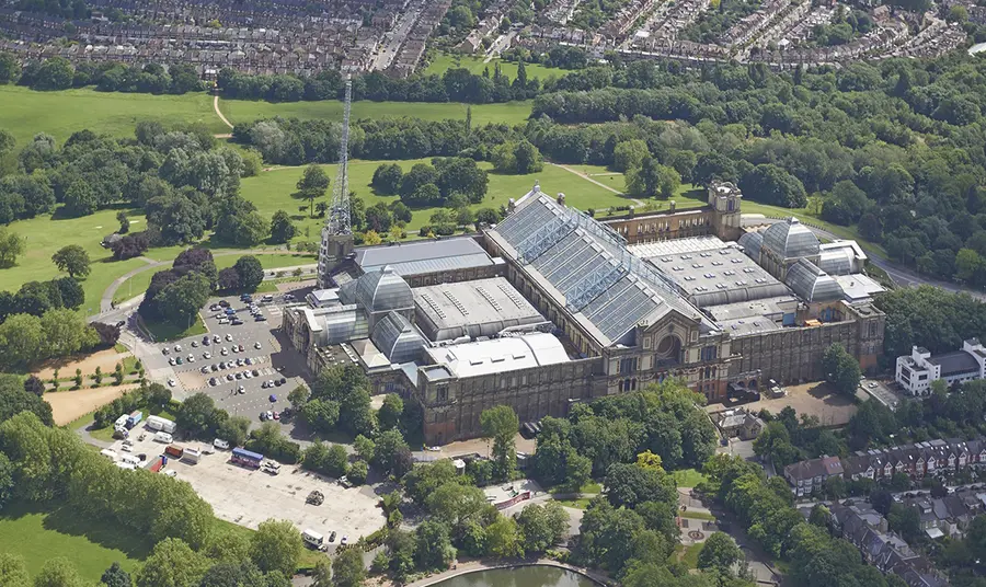 Bird's eye view of Alexandra Palace