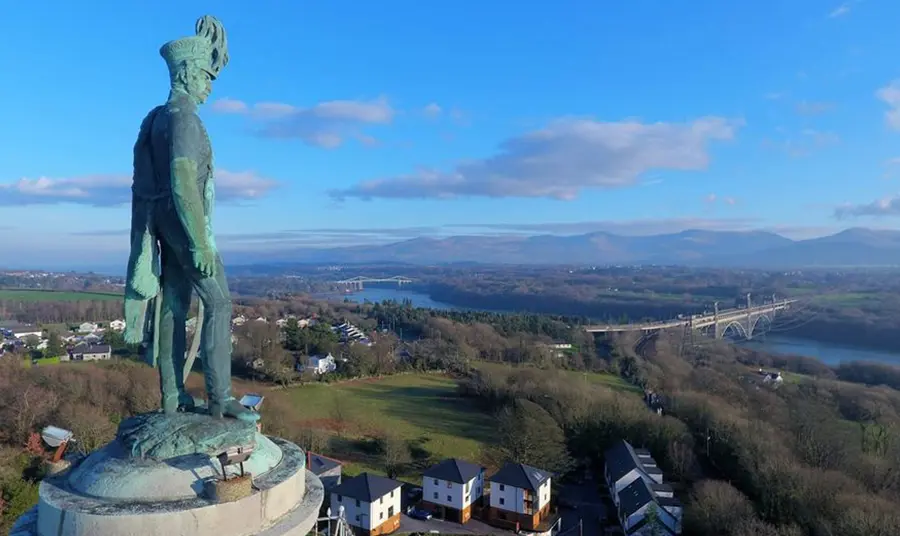 Statue overlooking landscape