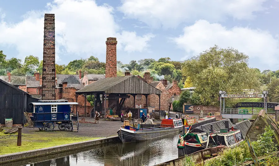 The boat dock at the Black Country Living Museum