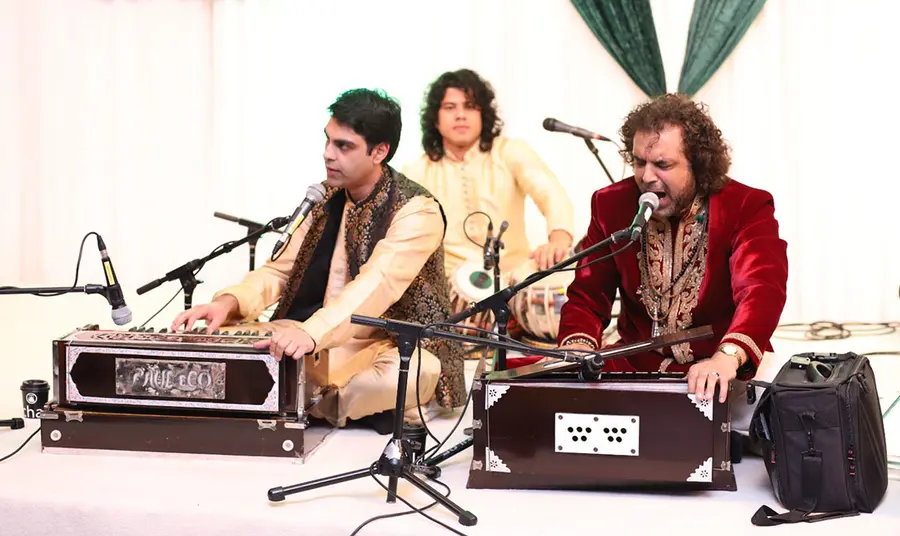 Three musicians perform